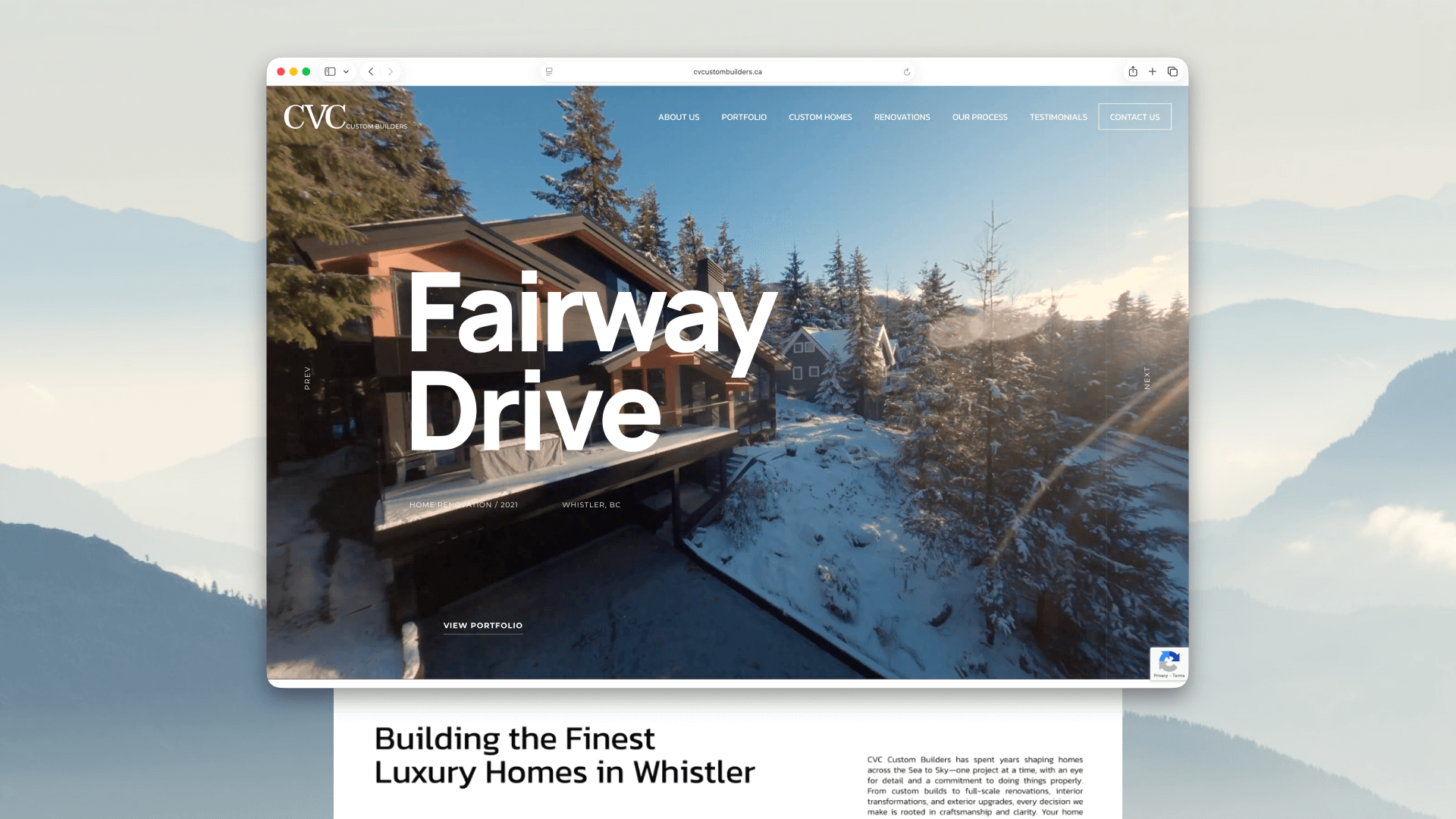 CVC Custom Builders website homepage
