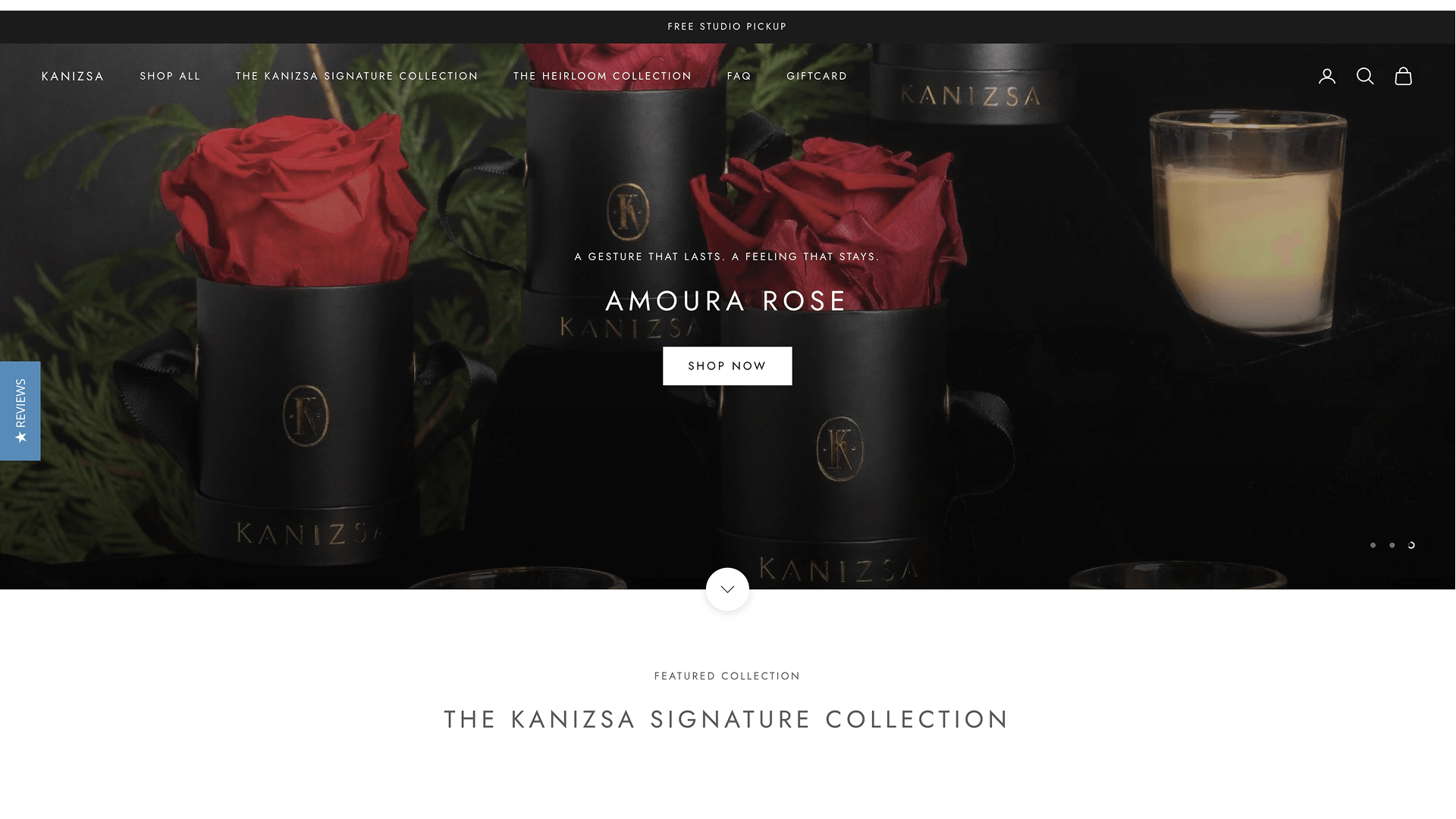 Kanizsa Florals full homepage desktop view