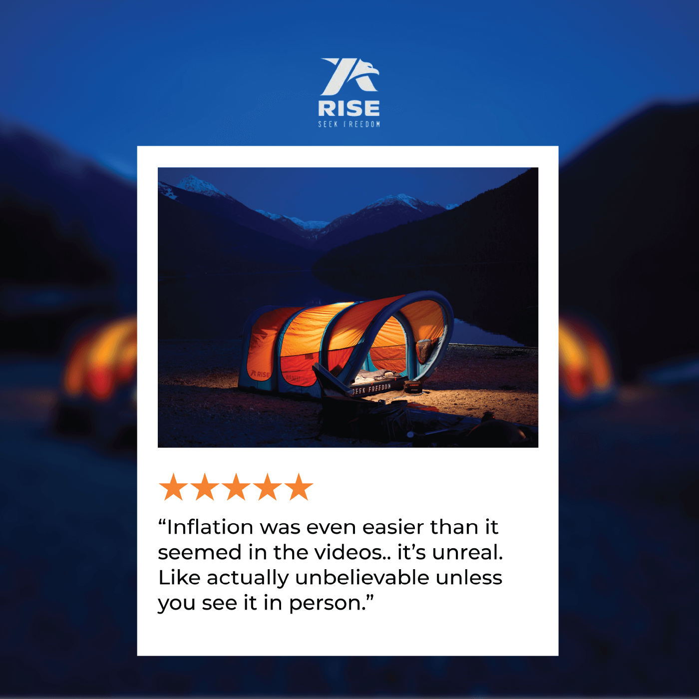 Rise Outdoor customer review - night camping