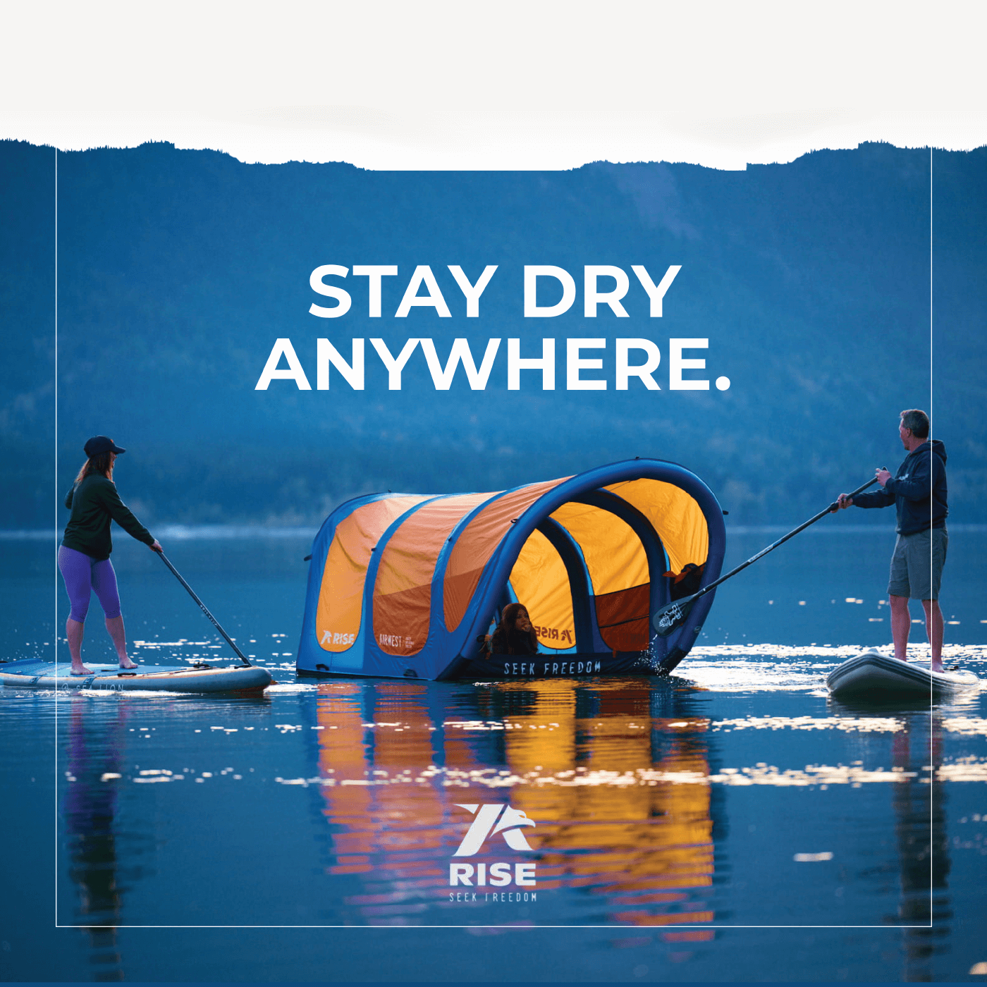 Rise Outdoor AirNEST on water - Stay Dry Anywhere