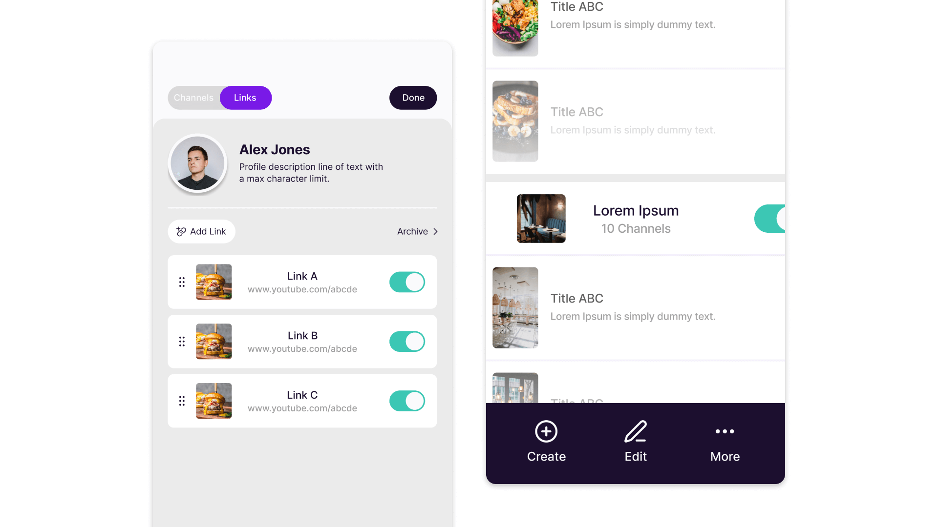 Swipe Flow links management